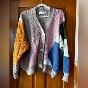 Lush color block cardigan